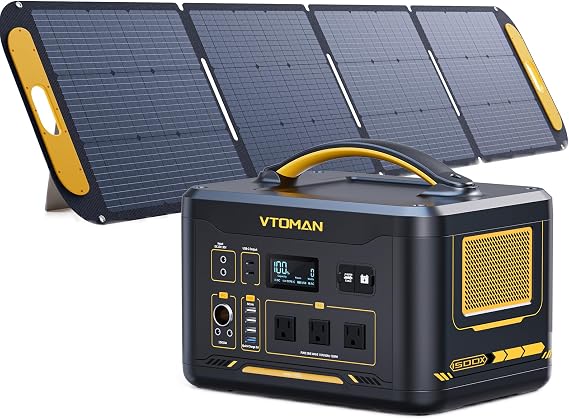 VTOMAN Jump 1500X 1500W Portable Power Station with 200W Solar Panel
