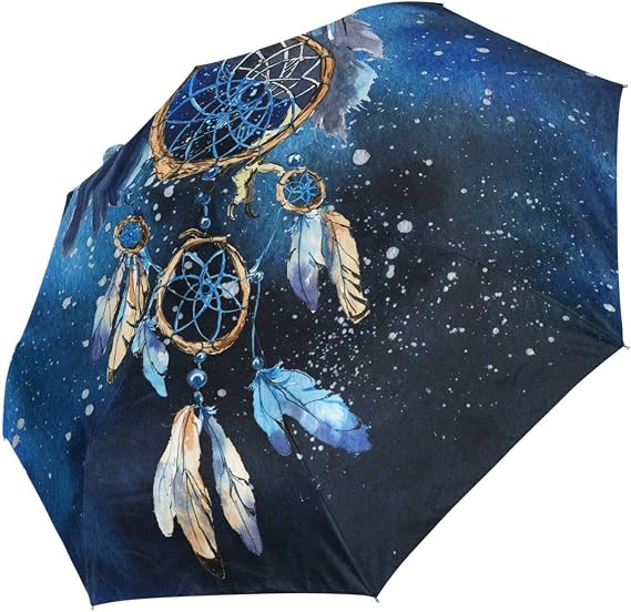 Auto Open/Close Folding Umbrella, Portable Strong Lightweight Travel Rain Umbrella Automatic Compact Sun Parasol with UV Protection