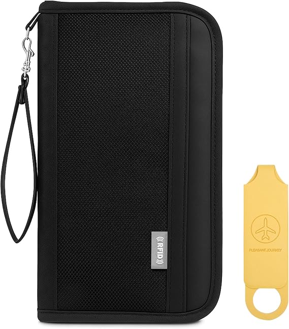 Document Holder with Luggage Tag, Passport Case with RFID Blocker, Travel Document Holder, Passport Wallet, Waterproof/Portadocumenti da Viaggio for Women and Men