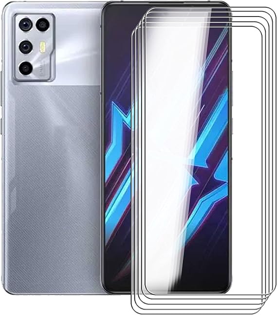 for ZTE Nubia Red Magic 6R Screen Protector Tempered Galss, KJYF [5 Pack] High Clear [9H Hardness] [Bubble Free] Screen Tempered Glass Protective Film for ZTE Nubia Red Magic 6R 6.52 Inch.
