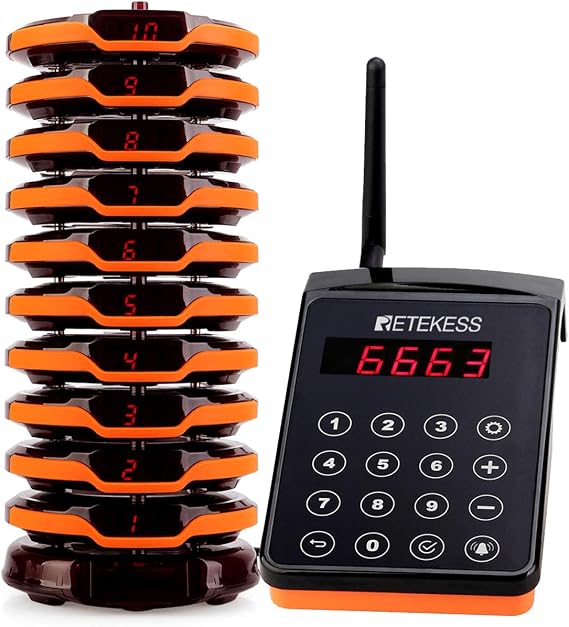 Retekess TD156 Pagers for Restaurants, Buzzer System, 10 Pagers
