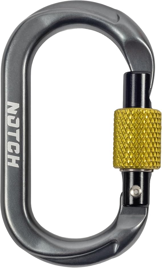 Notch Micro Carabiner Screw Lock Gate Versatile Tool for Arborists (99379) | Gate Opening: 0.4, Height: 2.3, Tensile strength: 900 lbs. Weight: 0.49 oz