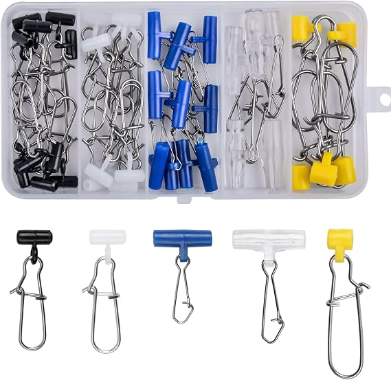Fishing Sinker Slide High Strength Sinker Sliders with Duo-Lock Snap Easy Change Fishing Sinker Weight Slide Connector Saltwater Surf Fishing Catfish Rigs