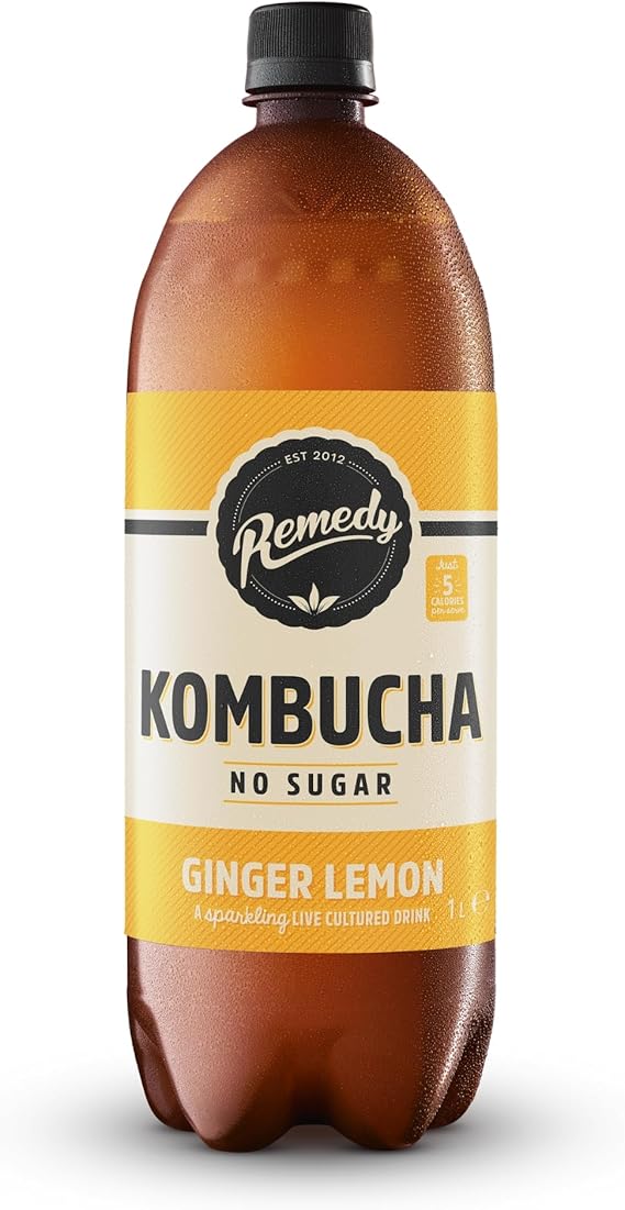 Remedy Ginger Lemon Sparkling Kombucha Drink, 1 x 1 Litre Bottle