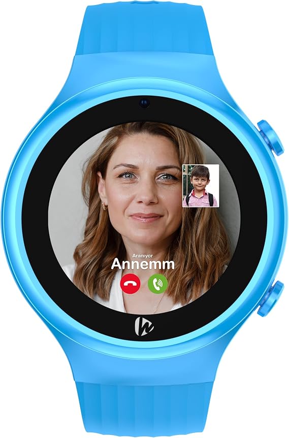 Wiky Watch 5S Akıllı Çocuk Saati - Görüntülü Arama, Gps, Sos, Sağlık Takibi, Nabız Ölçer, Spo2Ölçer, Adımsayar, Güvenli Alan, Gorilla Glass Dokunmatik Ekran, Güvenli Liste, IP67 Suya Dayanıklı Mavi