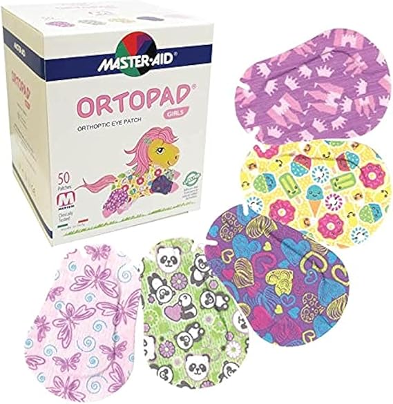 Ortopad Bamboo Girls Eye Patches, 50/bx, Ice Cream Pack, Med Size 2-4 yr