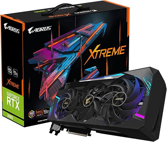 GIGABYTE AORUS GeForce RTX 3080 Xtreme 10G REV2.0 Graphics Card Max Cover Cooling LHR 10GB 320bit GDDR6X GV-N3080AORUS X-10GD REV2.0 Video Card