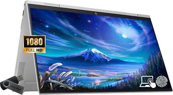 HP Envy x360 2-in-1 Convertible Business Laptop, 15.6 inch FHD Touchscreen, Intel Core i5-1135G7, Windows 11 Pro, 32GB RAM 1TB SSD, Fingerprint Reader, Backlit Keyboard, Tech Deal USB, Natural Silver