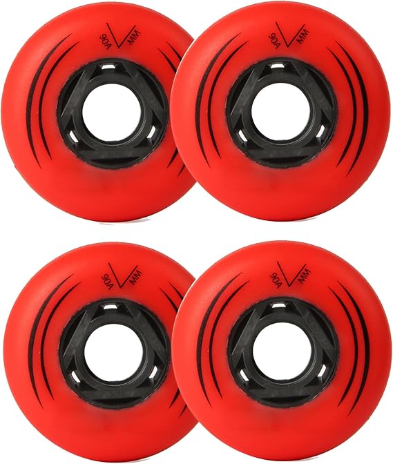 LED Inline Skate Replacement Wheels 72mm 76mm 80mm 85A Outdoor Indoor Luminous Flash Roller Skates Wheels (4 Pack) for indooor and outdoor
