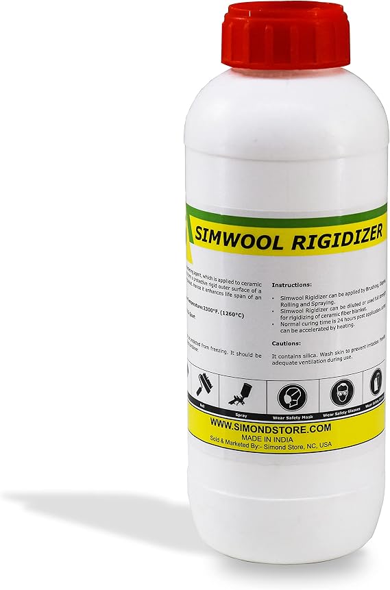 Colloidal Silica Rigidizer, 2300F Rated, 1 Quart (40 Oz Approx.) | Fireproof Insulation Surface Coating for Ceramic Fiber Blanket
