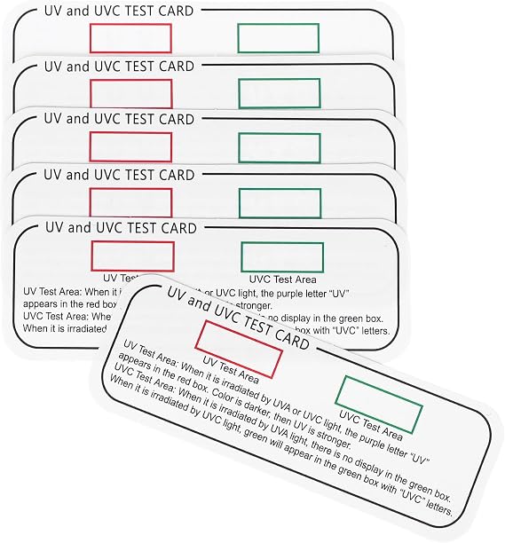 Generic 6pcs UV Meter Test Cards for Uvc and Uva Detection with Portable Paper Material Providing Accurate UV Readings for Uvc Test Area