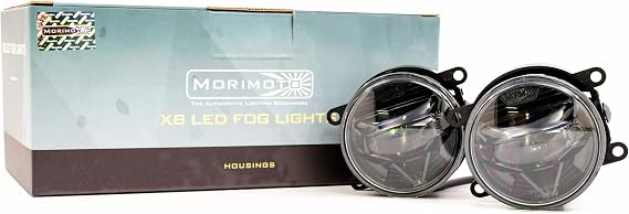 Morimoto XB LED Foglights, Type U Plug and Play Foglight Housing Upgrade, Universal 70MM Round, DOT Approved Assembly with White LED Chips, UV Resistant, (1x LF060)