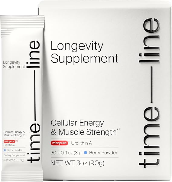 Timeline Mitopure Urolithin A Supplement Powder 500 MG- Clinically Proven Support for Healthy Aging and Cellular Renewal - Mitoceutical for Muscle Support and Longevity