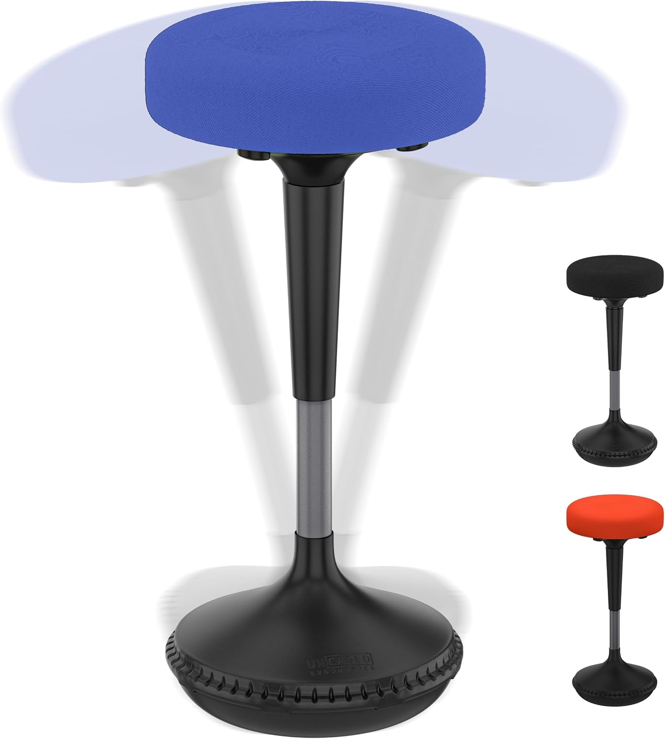 Uncaged Ergonomics Wobble Stool – Height Adjustable (23–33") Ergonomic Standing Desk Chair, Flexible Seating for Office, Classroom, and Active Sitting - Blue