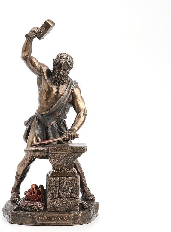 Veronese Design Hephaestus Yunan Ateş Tanrısı ve Dövme Bronz Bitmiş Heykeli