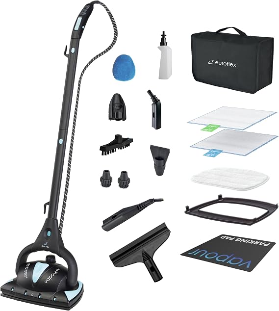 Euroflex Vapour Pro Steam Mop & 20-Piece All in One Portable Steam Cleaner