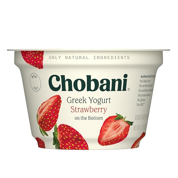 Chobani Non-Fat Greek Yogurt Strawberry on the Bottom 5.3oz