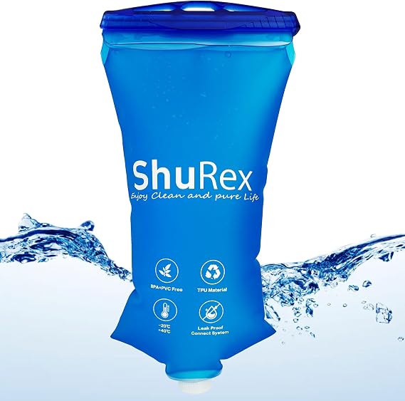 2L Collapsible Water Container Bag for Squeeze Water Filter Straw