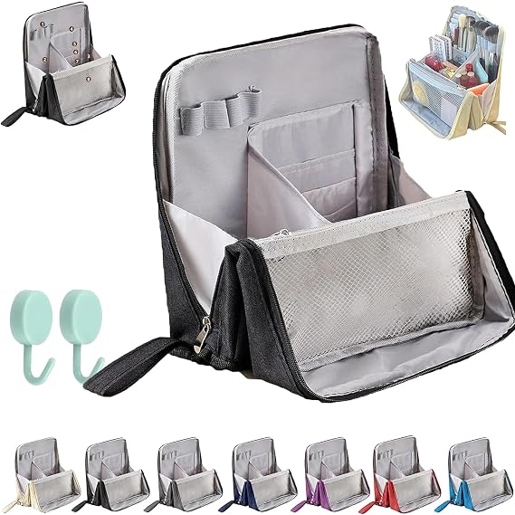 Standing Makeup Bag, Standing Makeup Bag Portable, Multi-purpose Large Capacity Oxford Cloth, Portable, Large Capacity, Waterproof with Compartments