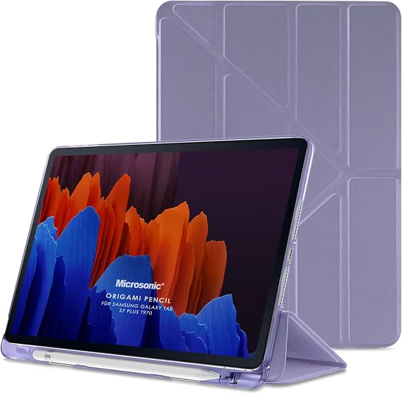 Microsonic Samsung Galaxy Tab S9 Ultra X910 için Kılıf Origami Pencil Lila [Galaxy Tab S9 Ultra X910 ile Uyumlu Kılıf - Lila]