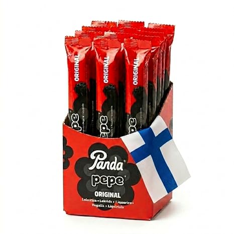 Panda ® Pepe Natural Soft Original Licorice Bar Original Finnish Licorice Soft & Intense Taste Classic Snack With Licorice Extract & Anise 32g x 20 Bars