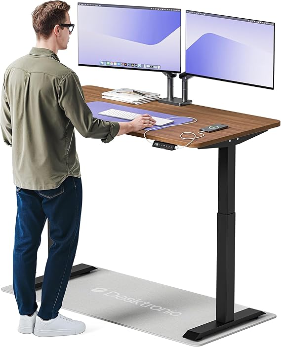 Desktronic HomeOne Standing Desk 140x70cm – Dual Motor Electric Height Adjustable Desk with USB & USB-C Charging, 3 Memory Presets & Touchscreen Controller – Home Office