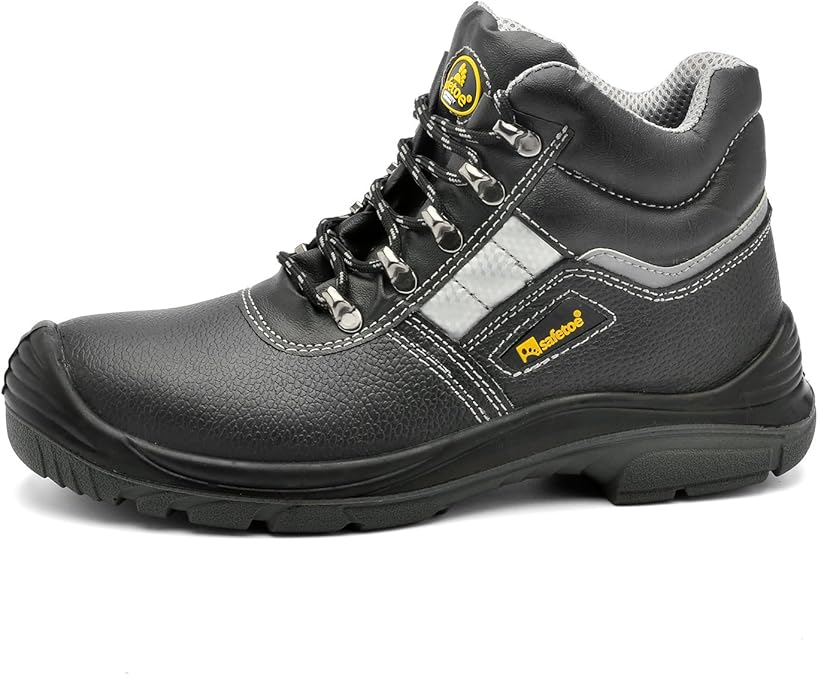Men Safety Work Boots Steel Toe Boots S3 Cow Leather Water-resistant Lightweight Safety Boots Non-slip Puncture Resistant Safety Shoes
