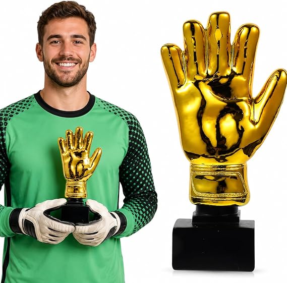 Beavorty Children Gifts Award Trophies Goalkeeper Trophy Golden Gloves Trophy Soccer Match Trophy Cup for Adults Sports Tournaments Competitions Football Gifts