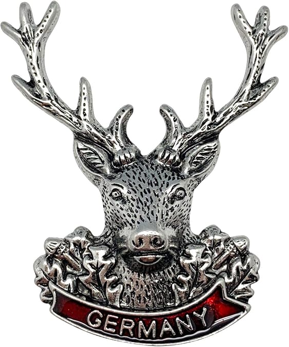 Hunters Bavarian Stag German Metal Hat Pin for Men - Authentic Bavarian Edelweiss Lapel Brooch Pin - Traditional Oktoberfest Costume Accessory | Oktoberfest Haus