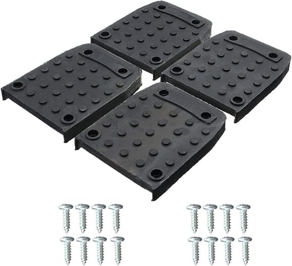 Stilt Sole Anti-Slip Pads for Drywall, 4pcs Stilt Sole Replacement Kit, Non-Slip Foot Pads with Screw, Construction Tripod Mat for Indoor Painter Taping Construction Decorating(Black)
