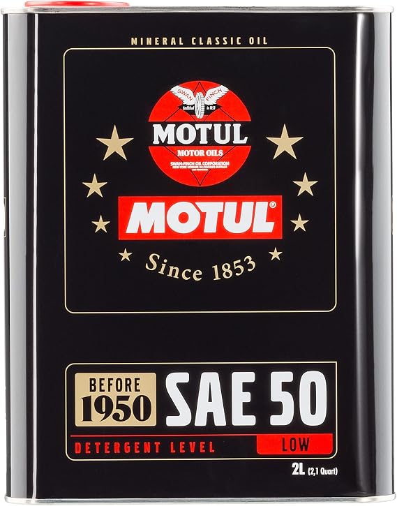 Motul 104510 Classic SAE 50 Mineral Engine Oil 2-liter