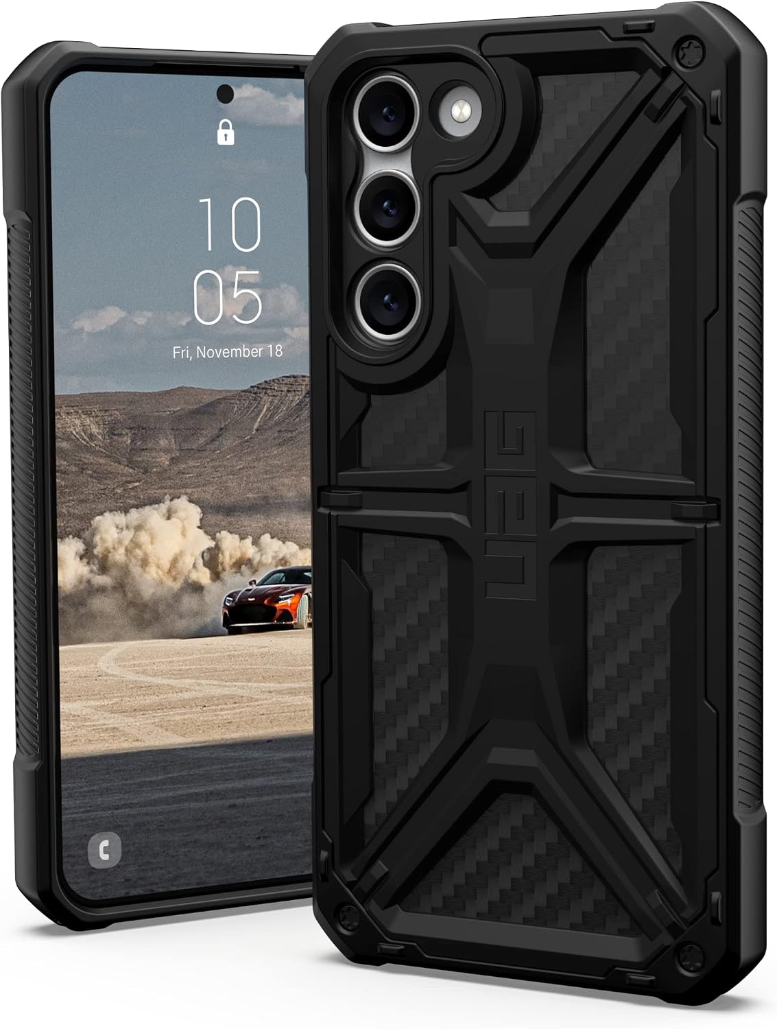 URBAN ARMOR GEAR UAG Designed for Samsung Galaxy S23 Plus Case 6.6" Monarch Carbon Fiber - Rugged Heavy Duty Shockproof Impact Resistant Protective Cover