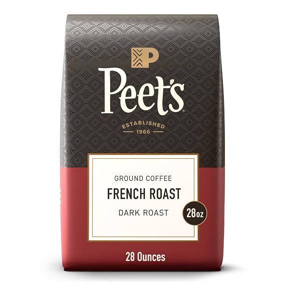 Peet's Coffee Ground Coffee Dark Roast, French Roast, 28 Ounces
