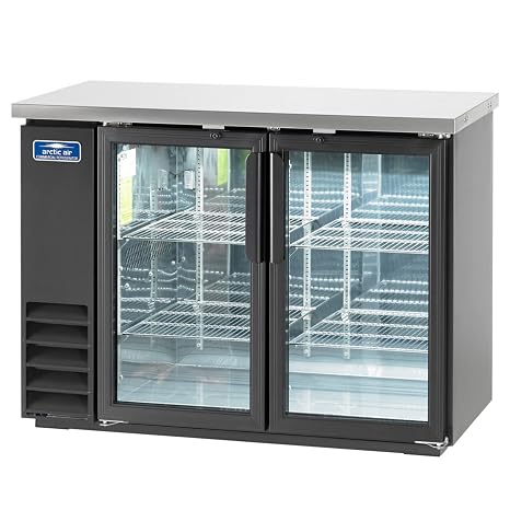 Arctic Air ABB48G 49-Inch Two Swinging Glass Doors Back Bar Refrigerator, 115v, 12.5 Cubic Feet, Black Stainless Steel