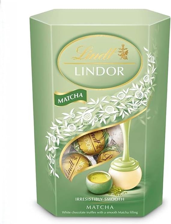 Lindt Lindor Matcha Chocolate Truffles – 200g Box (Approx. 16 Balls) – Smooth Filling – Gift, Birthday, Congratulations Treat