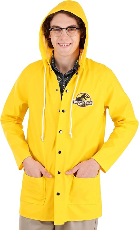 Jurassic Park Dennis Nedry Yellow Raincoat Costume for Adults