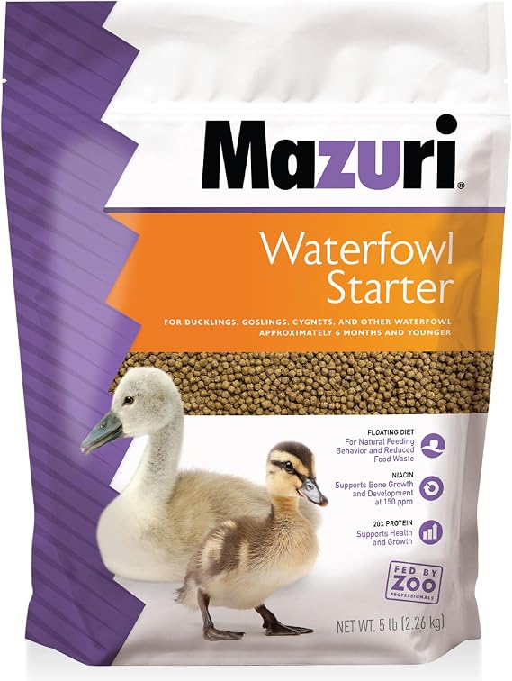 Mazuri Waterfowl Starter Food for Baby Ducks and Geese (5 LB) (Pack of 2)