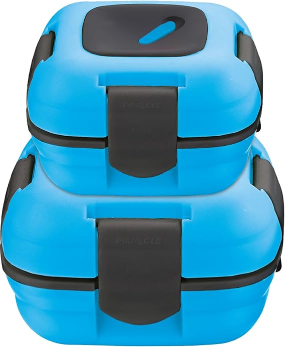 Pinnacle Inulated Leak Proof Lunch Box for Kids/Adults - Stainless steel Thermal Lunch Box Container for School Set of 2 Sizes (Blue, 16-32 oz)