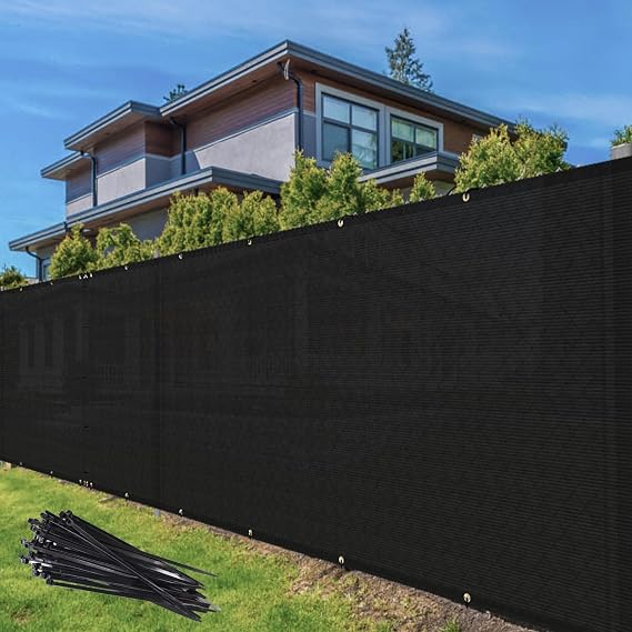 TANG Privacy Fence Screen Black 8' x 20' and Black 8' x 25' Bundle