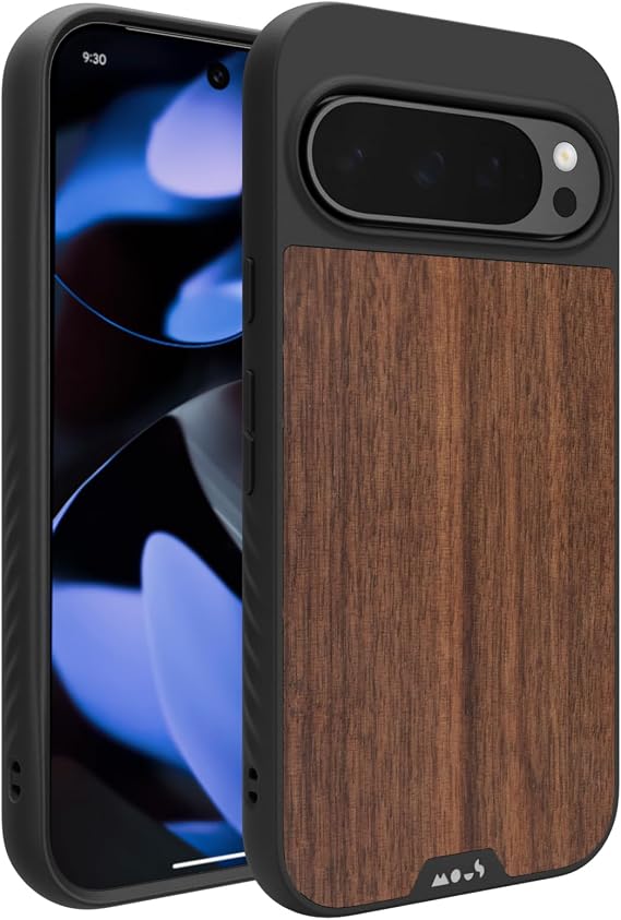 Mous for Google Pixel 9 Case MagSafe Compatible - Limitless 5.0 - Walnut - Protective Pixel 9 Case - Shockproof Phone Cover