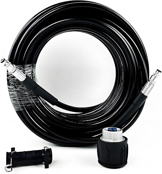 General Purpose Black PVC Material 3800PSI 26Bar 10M 20M 30M 40M 50M Bosch High Pressure Washing Hose Pipe Extension Hose Connector Adapter Bosch High Pressure Washer Bosch Bosch Aluminum Alloy
