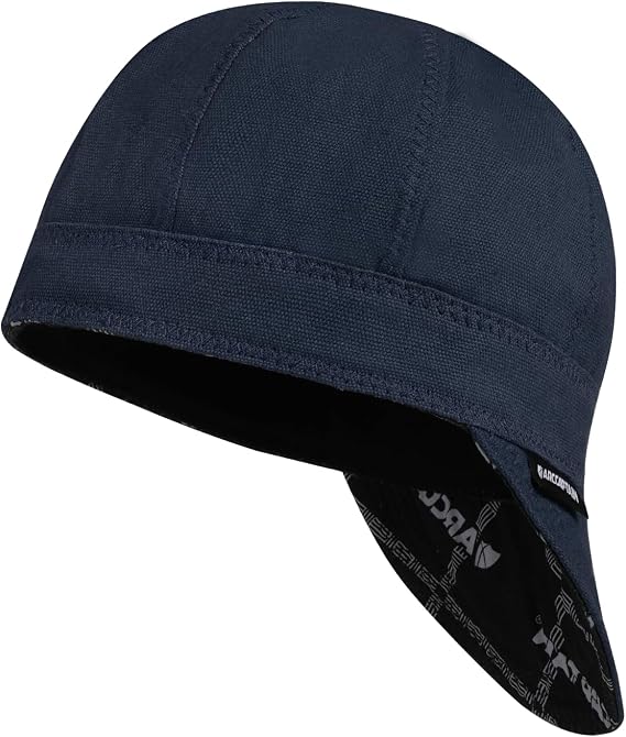 ARCCAPTAIN Reversible Welding Cap, 8-Panel FR Welders Cap, Deep Blue, 7 1/4