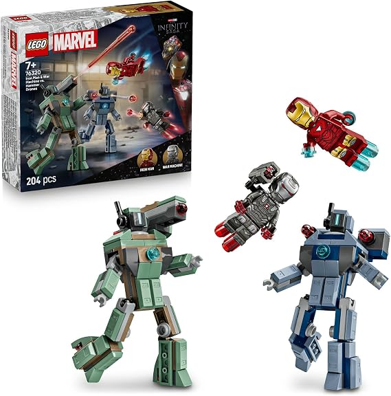 LEGO ǀ Marvel Iron Man ve War Machine, Hammer İnsansız Hava Araçlarına Karşı 76320