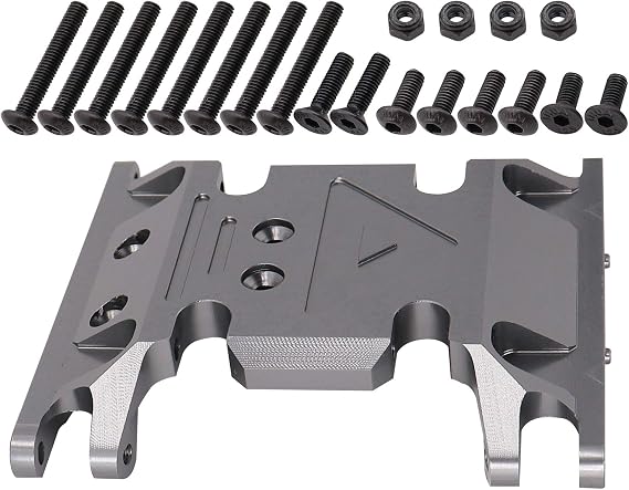 Aluminum Alloy Gearbox Base Center Skid Transmission Plate for AXIAL SCX10 II 1/10 RC Rock Crawler Car Upgrade Parts (Titanium)