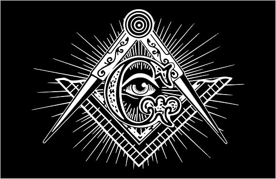 Shining Square & Compass All Seeing Eye Masonic Poster - [11'' x 17'']