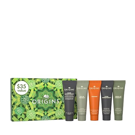 Origins 5-Piece Mini Masking Skin Care Set | To Purify, Glow, Hydrate & Absorb Oil | With Vitamin C, Niacinamide & Bamboo Charcoal