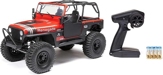 Axial RC Truck 1/10 SCX10 III Jeep CJ-7 4X4 RTR Brushed Rock Crawler, Red