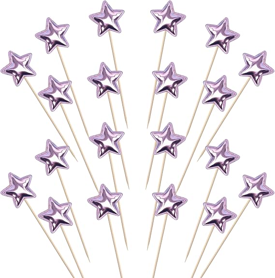 30 Pack Star Cupcake Topper Twinkle Twinkle Little Star Cupcake Picks Kids Birthday Wedding Engagement Baby Shower Cake Decorations Party Supplies Pink