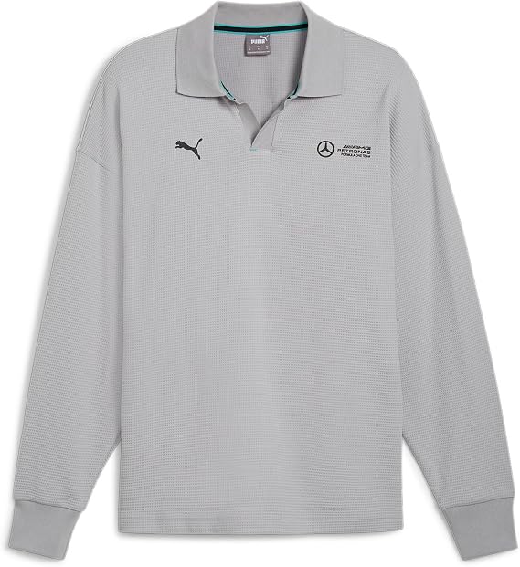 Puma Mens Mercedes-AMG Petronas Formula 1 Longsleeve Polo, Team Silver, XX-Large