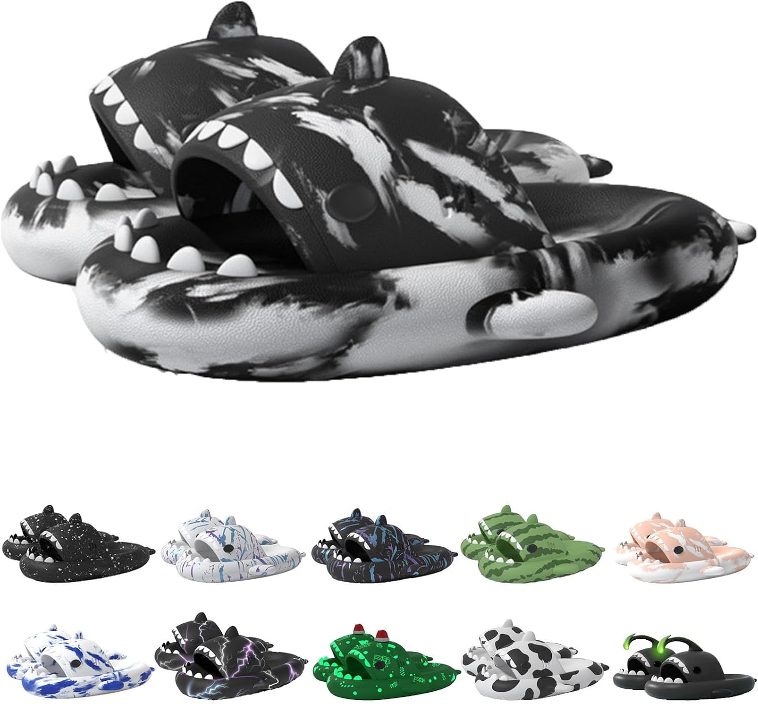 Jfxgjuv Sharklas Polares Shark Swell Chanclas Sharky Chanclas Originales Shark Cloud Slides Thick Sole Non-Slip Open Toe Shark Slides Slippers for Women Men